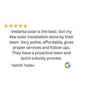 Vedanta Solar customer review 1