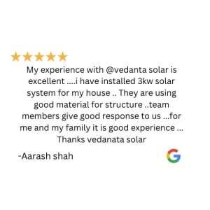 Vedanta Solar customer review 5
