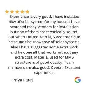 Vedanta Solar customer review 6