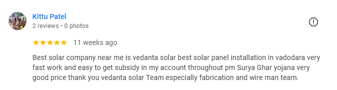 Vedanta Solar Customer Feedback