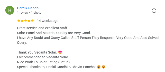 Vedanta Solar Customer Feedback