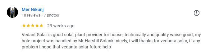 Vedanta Solar Customer Feedback