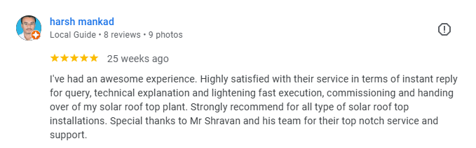 Vedanta Solar Customer Feedback