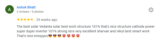Vedanta Solar Customer Feedback
