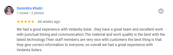 Vedanta Solar Customer Feedback