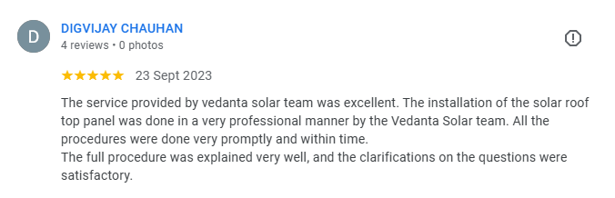 Vedanta Solar Customer Feedback